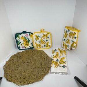 Leopard Print Kitchen Set - Yellow & Green